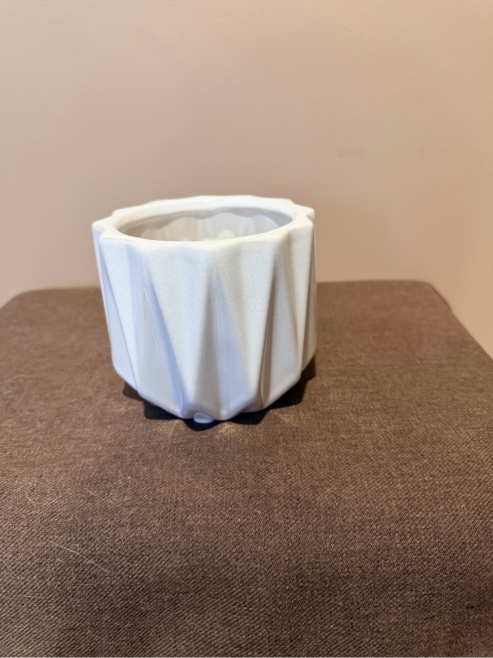 White Geometric Ceramic Planter - Brand: